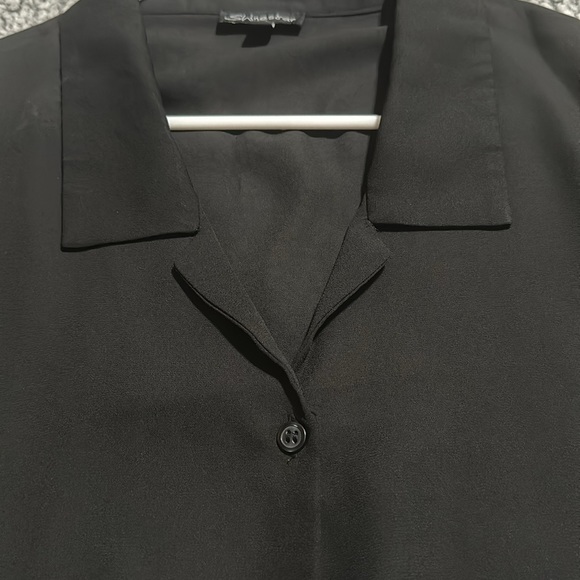 Button Down Black sheer crop top - Picture 2 of 8